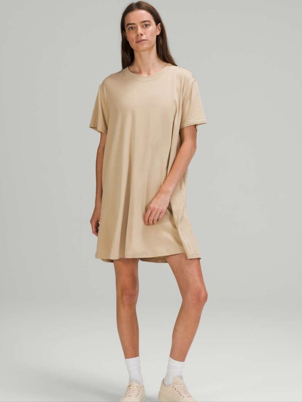Lululemon All Yours Relaxed-Fit Tee Dress in Beige Size 10